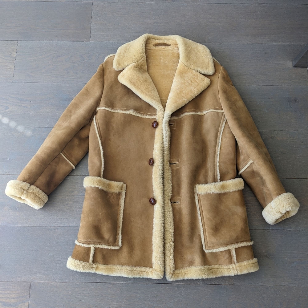 Sawyer of Napa, Jacob Reed's Sons Outwear Sheepskin Shearling Coat, Size 40